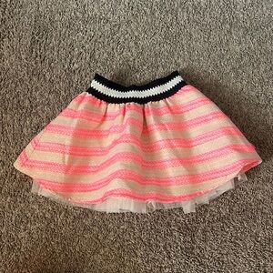 Billieblush skirt size 6 pink, tan, sparkle, navy with tuelle underlay preppy